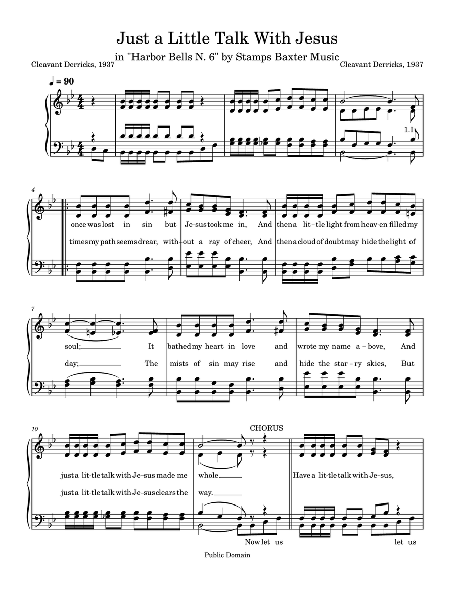 Just a Little Talk with Jesus 4-Part scores gallery preview page 1