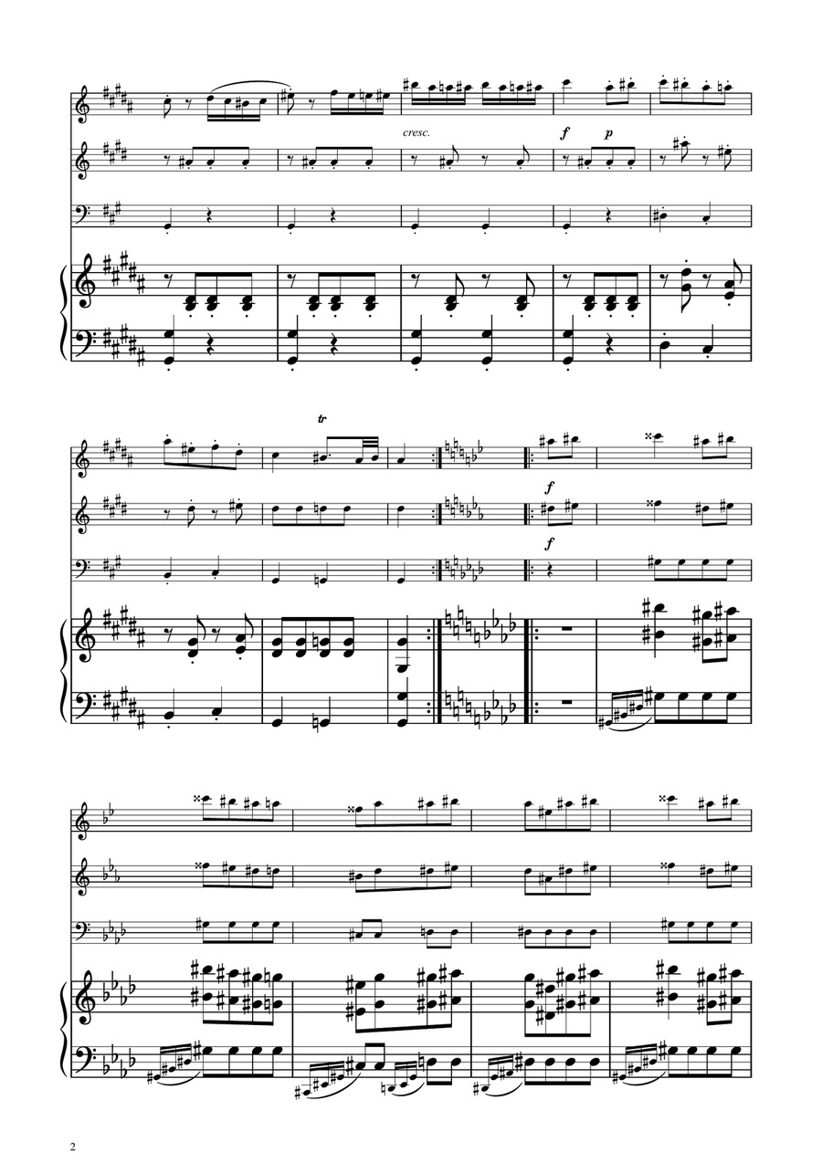 Turkish March - Brass Trio Brass Trio scores gallery preview page 2