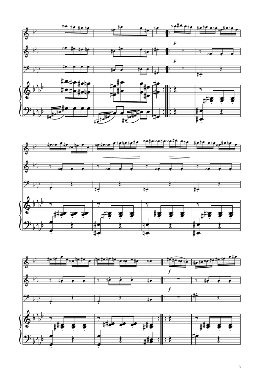 Turkish March - Brass Trio Brass Trio scores gallery preview page 3