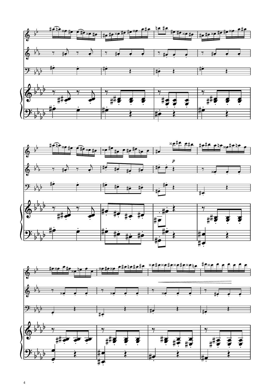 Turkish March - Brass Trio Brass Trio scores gallery preview page 4