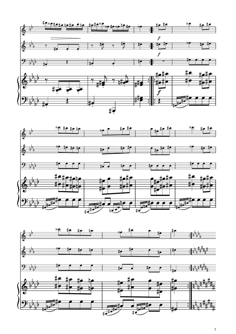 Turkish March - Brass Trio Brass Trio scores gallery preview page 5