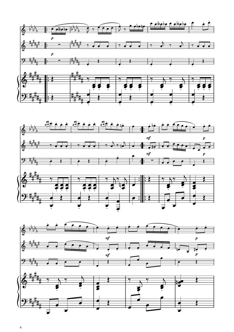 Turkish March - Brass Trio Brass Trio scores gallery preview page 6