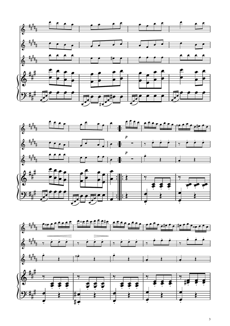 Turkish March - Clarinet Trio Clarinet Trio scores gallery preview page 3