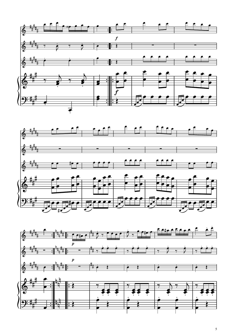 Turkish March - Clarinet Trio Clarinet Trio scores gallery preview page 5
