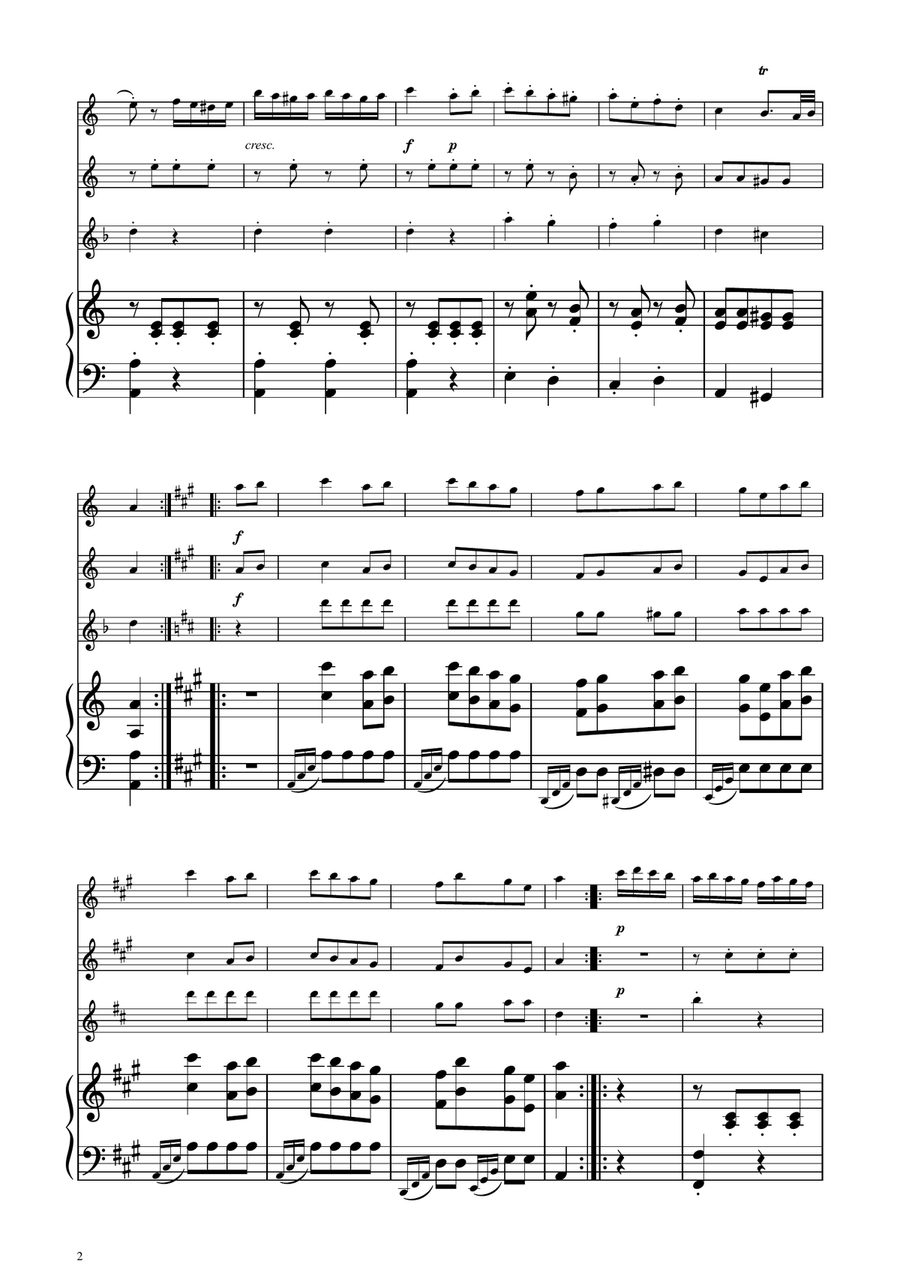 Turkish March - Flute Trio Flute Trio scores gallery preview page 2