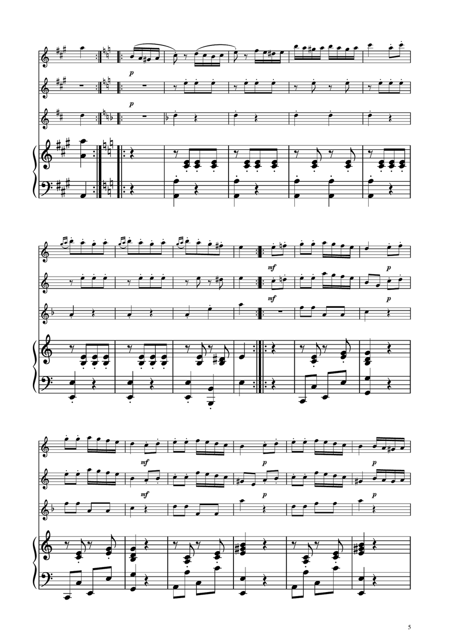 Turkish March - Flute Trio Flute Trio scores gallery preview page 5