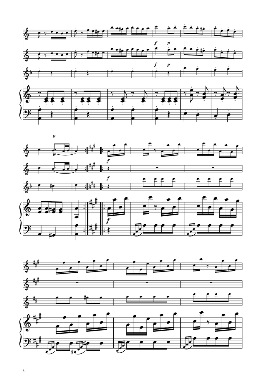 Turkish March - Flute Trio Flute Trio scores gallery preview page 6