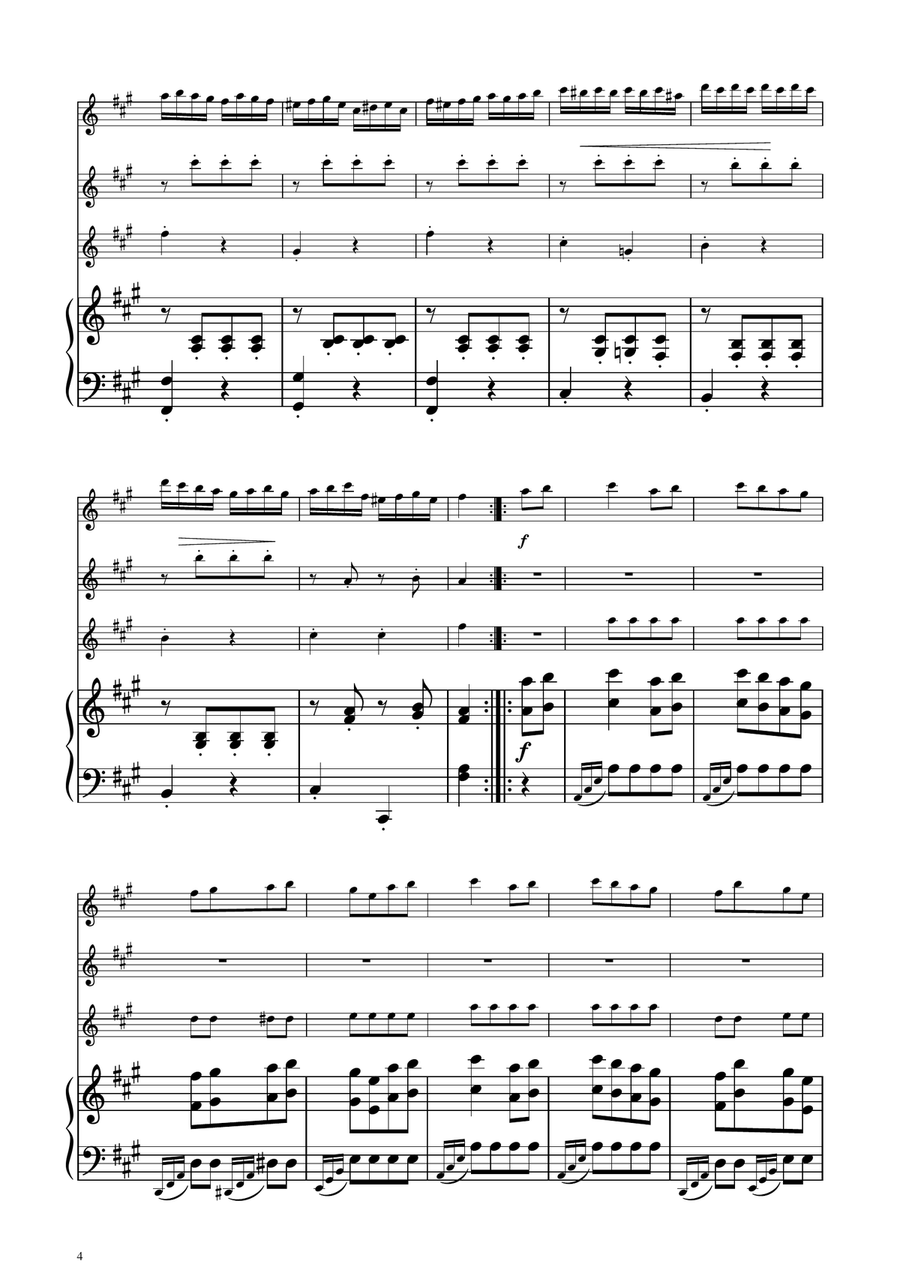 Turkish March - Flute Trio Flute Trio scores gallery preview page 4