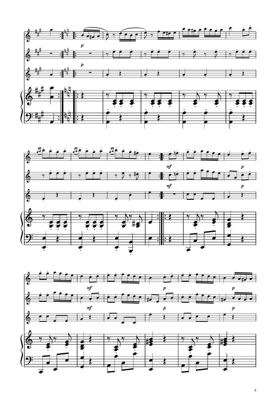 Turkish March - Flute Trio Flute Trio scores gallery preview page 5