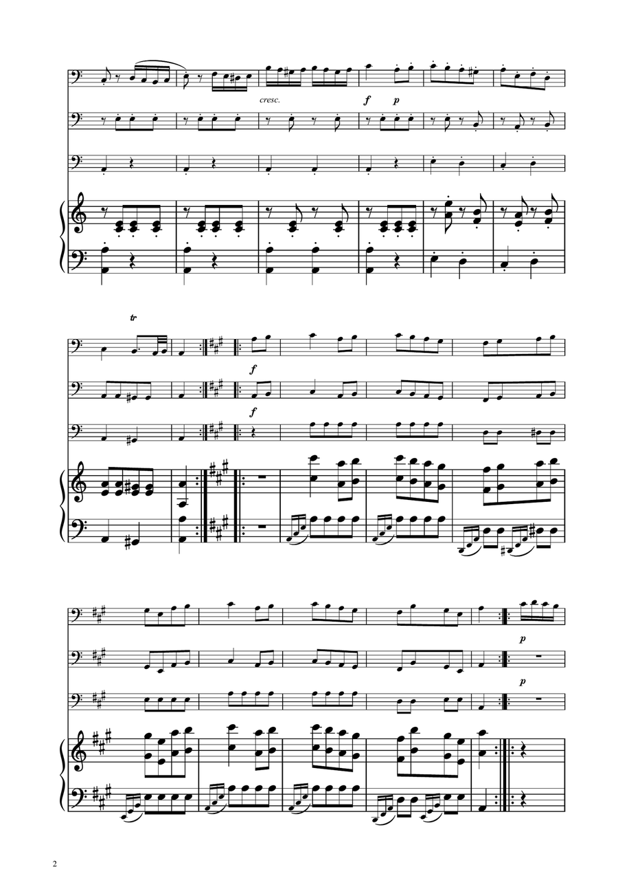 Turkish March - Cello Trio String Trio scores gallery preview page 2