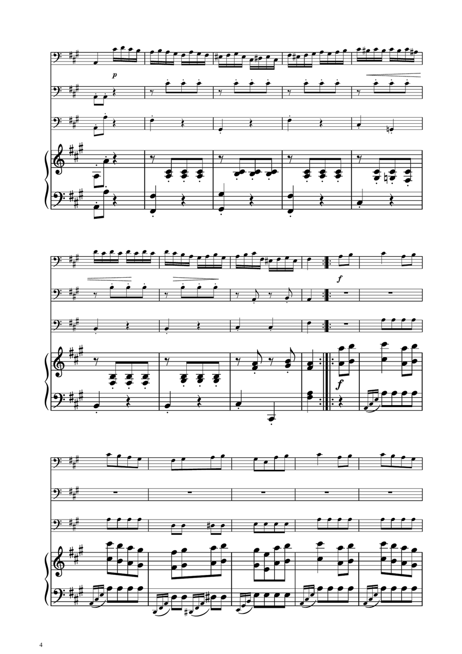 Turkish March - Cello Trio String Trio scores gallery preview page 4