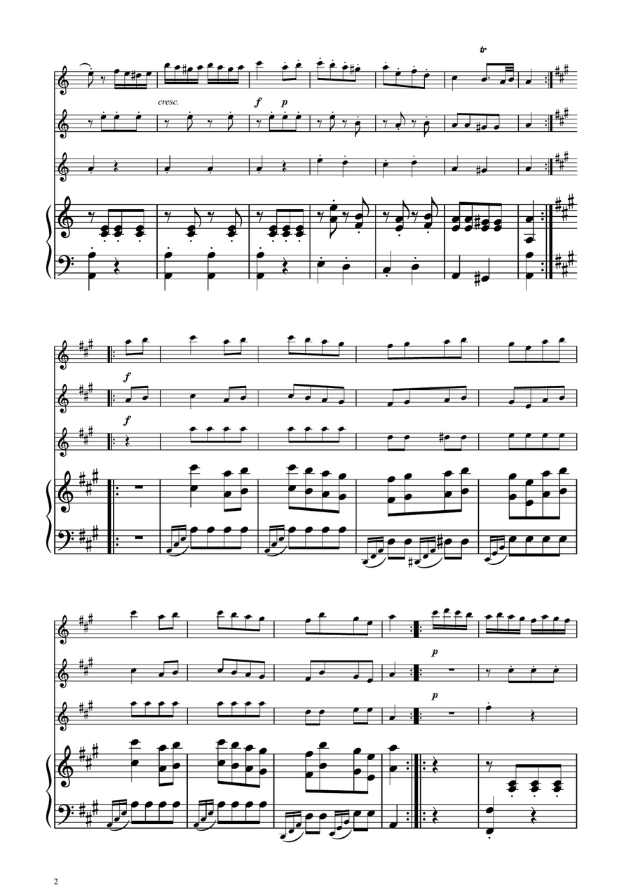 Turkish March - Violin Trio String Trio scores gallery preview page 2