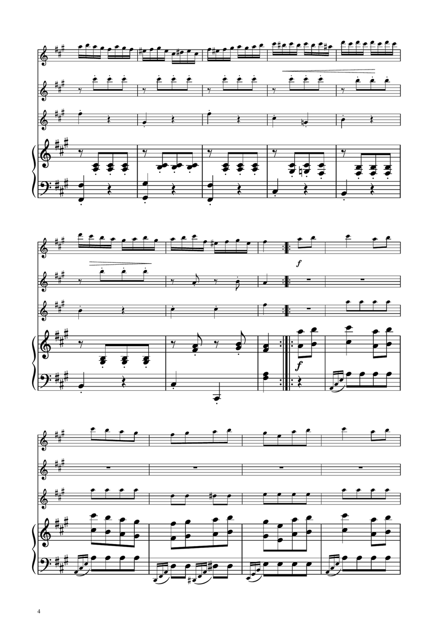 Turkish March - Violin Trio String Trio scores gallery preview page 4