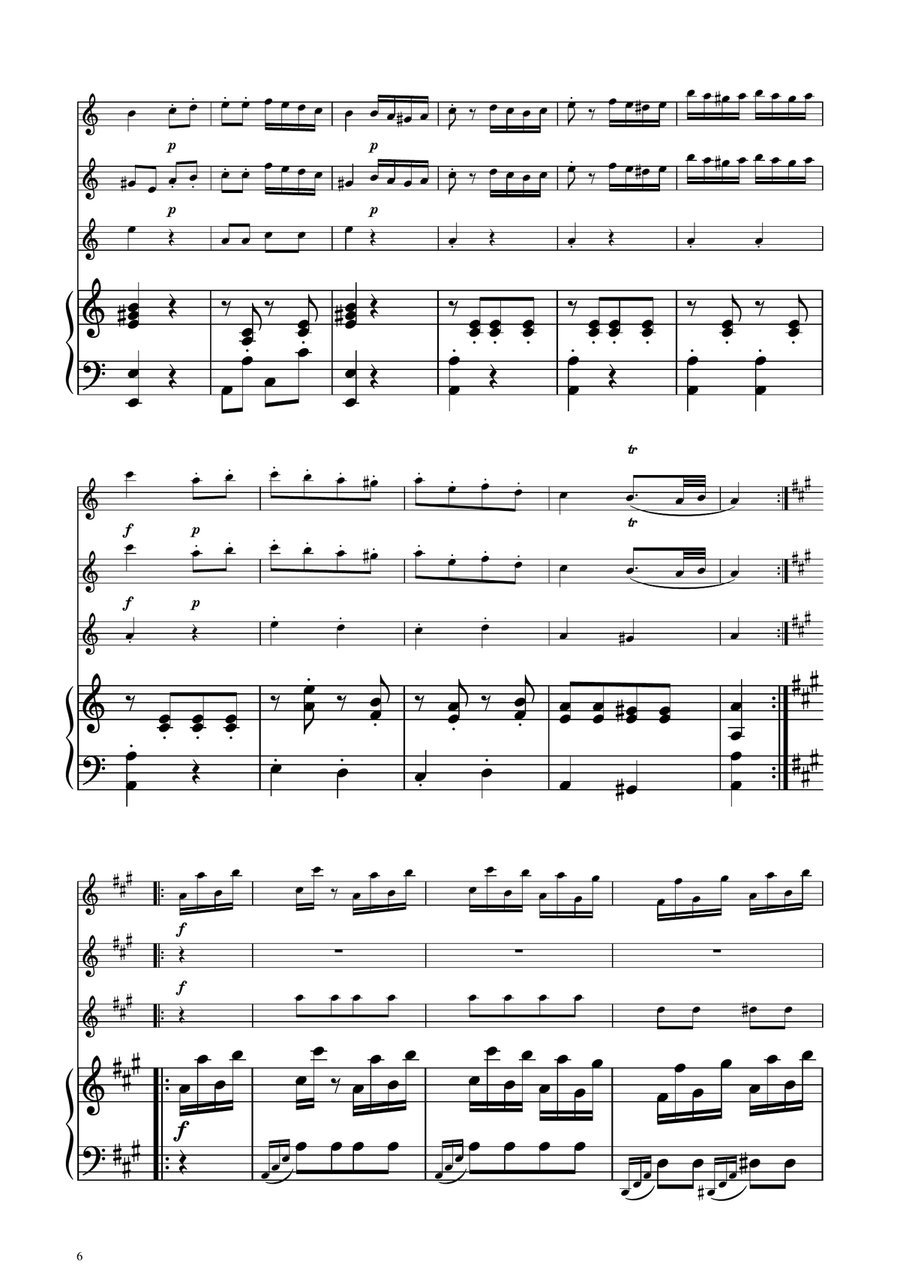 Turkish March - Violin Trio String Trio scores gallery preview page 6
