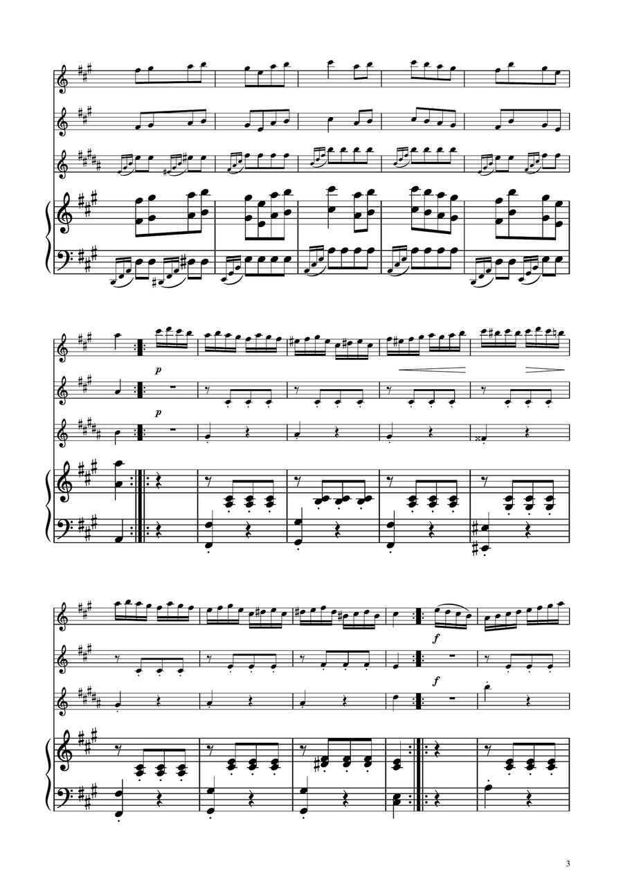 Turkish March - Woodwind Trio Woodwind Trio scores gallery preview page 3