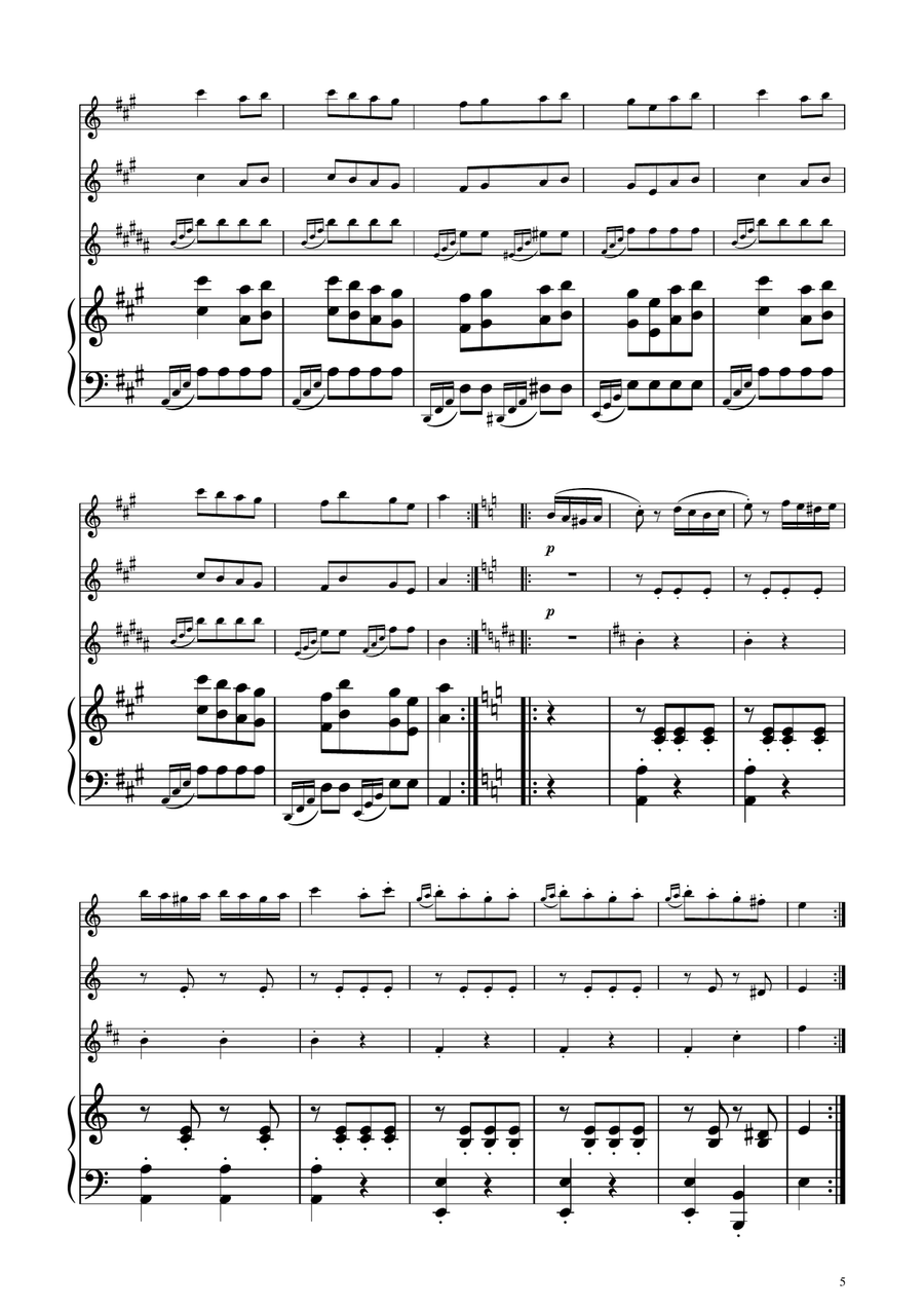 Turkish March - Woodwind Trio Woodwind Trio scores gallery preview page 5