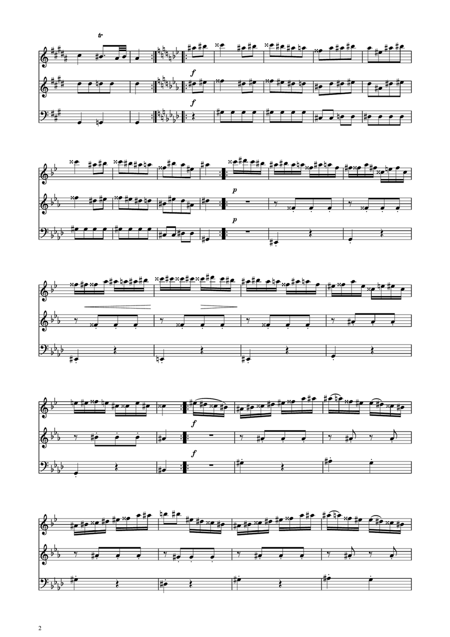 Turkish March - Brass Trio Brass Trio scores gallery preview page 2