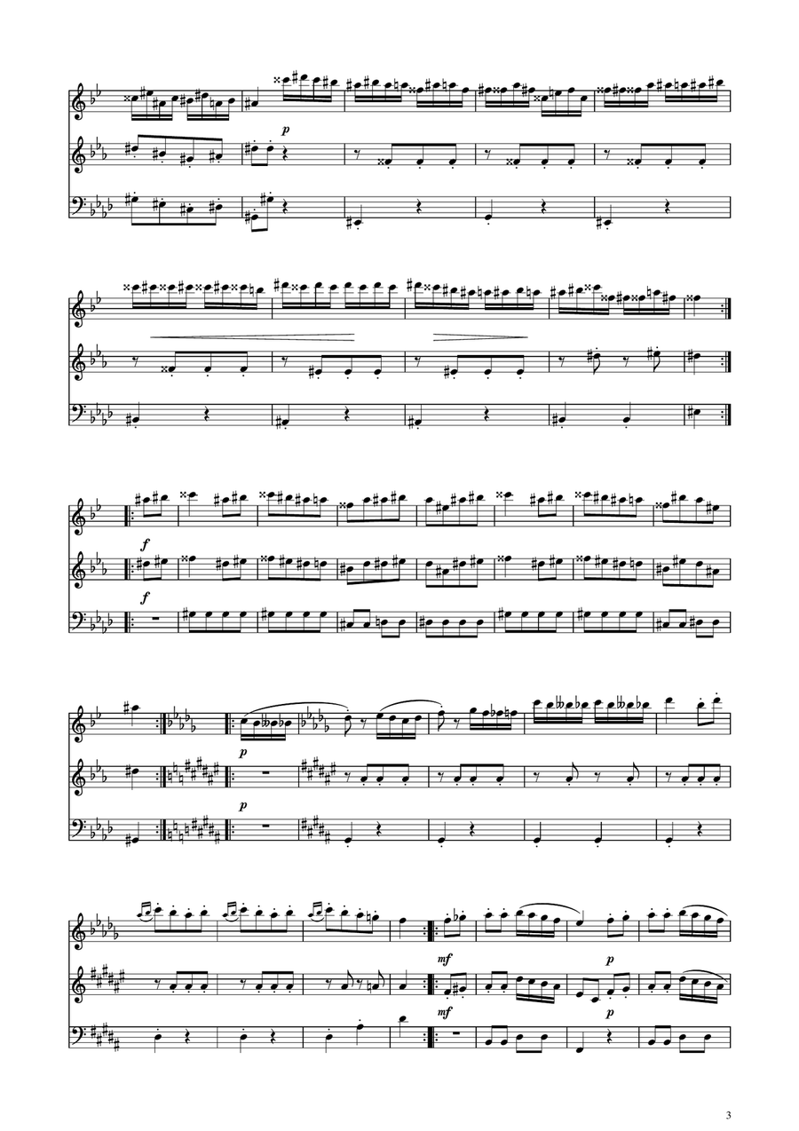 Turkish March - Brass Trio Brass Trio scores gallery preview page 3