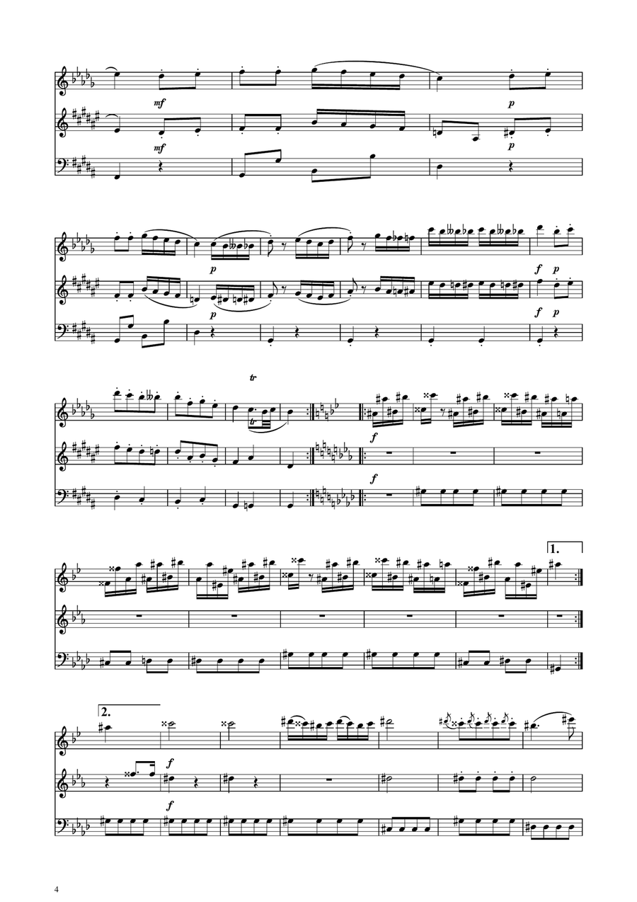 Turkish March - Brass Trio Brass Trio scores gallery preview page 4