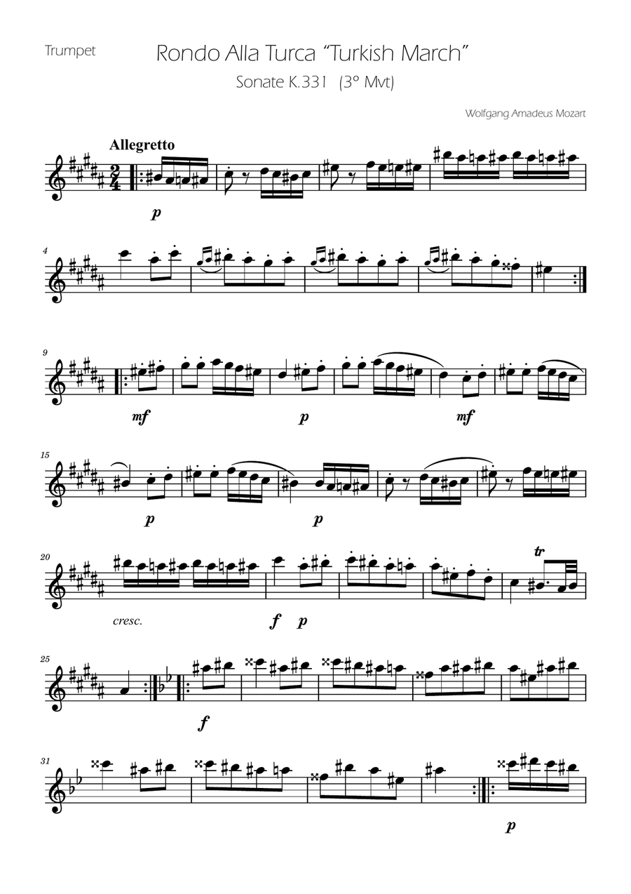 Turkish March - Brass Trio Brass Trio scores gallery preview page 6