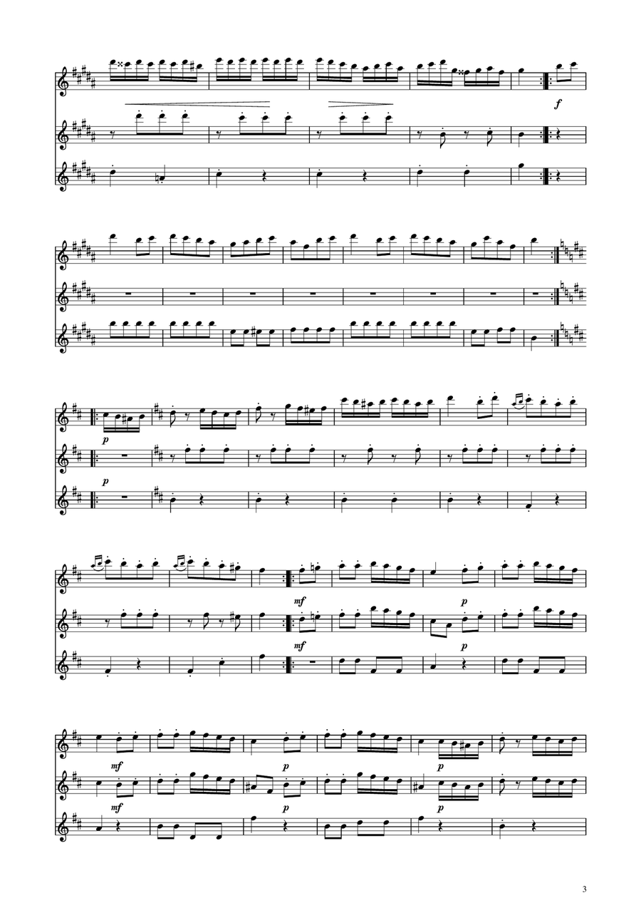 Turkish March - Clarinet Trio Clarinet Trio scores gallery preview page 3