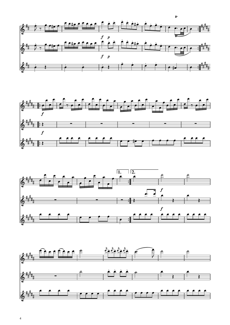 Turkish March - Clarinet Trio Clarinet Trio scores gallery preview page 4