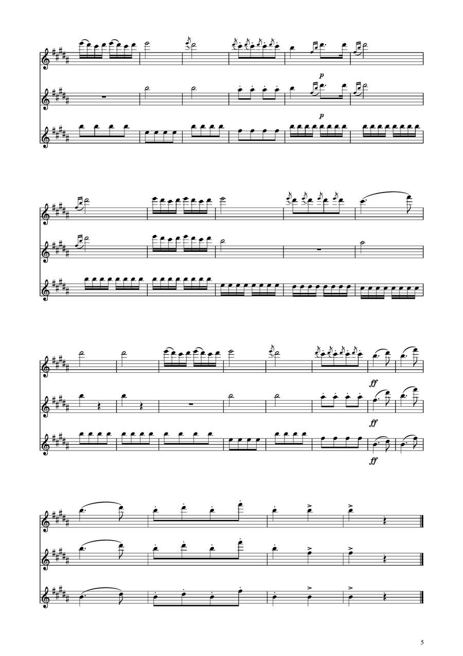 Turkish March - Clarinet Trio Clarinet Trio scores gallery preview page 5