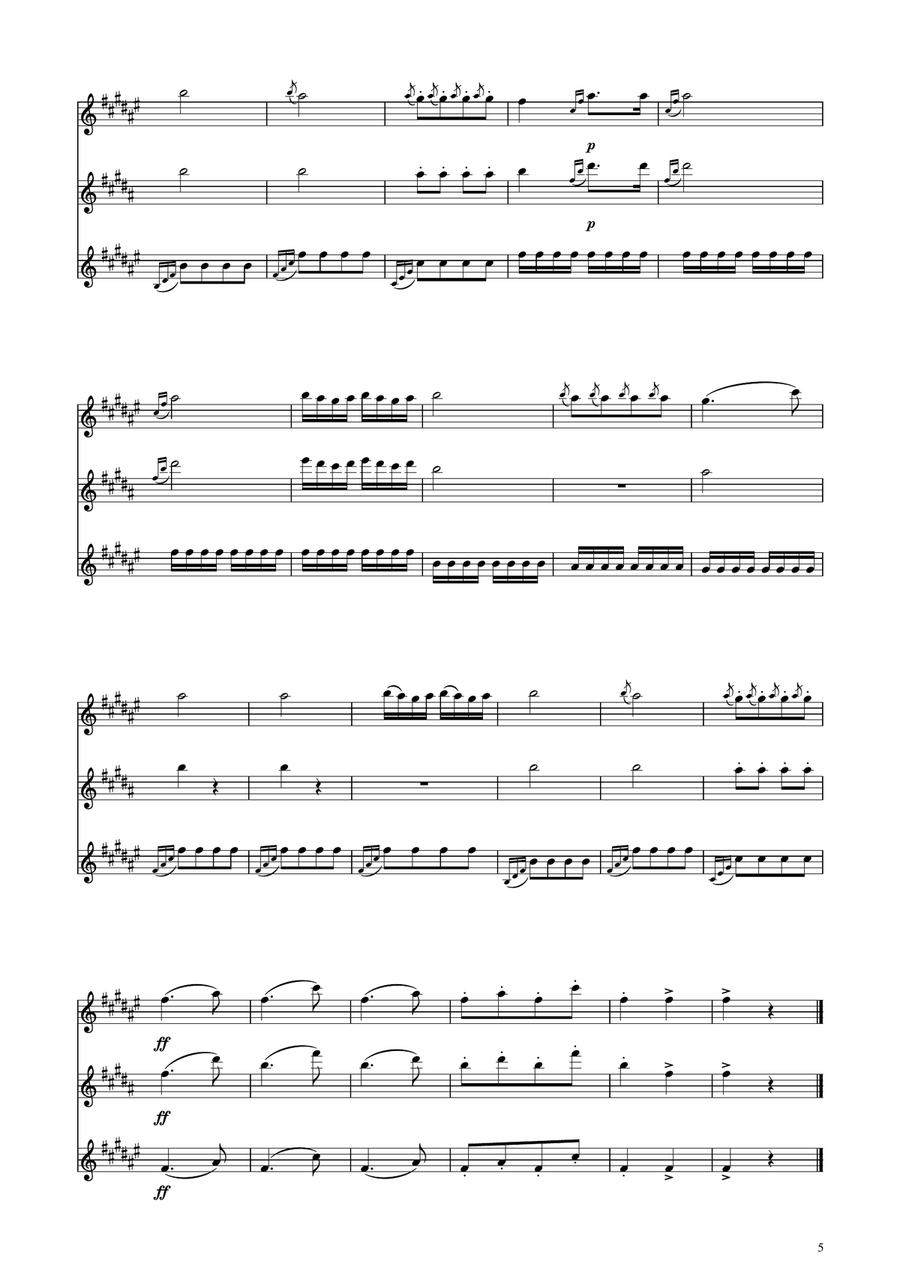Turkish March - Sax Trio ATB Woodwind Trio scores gallery preview page 5