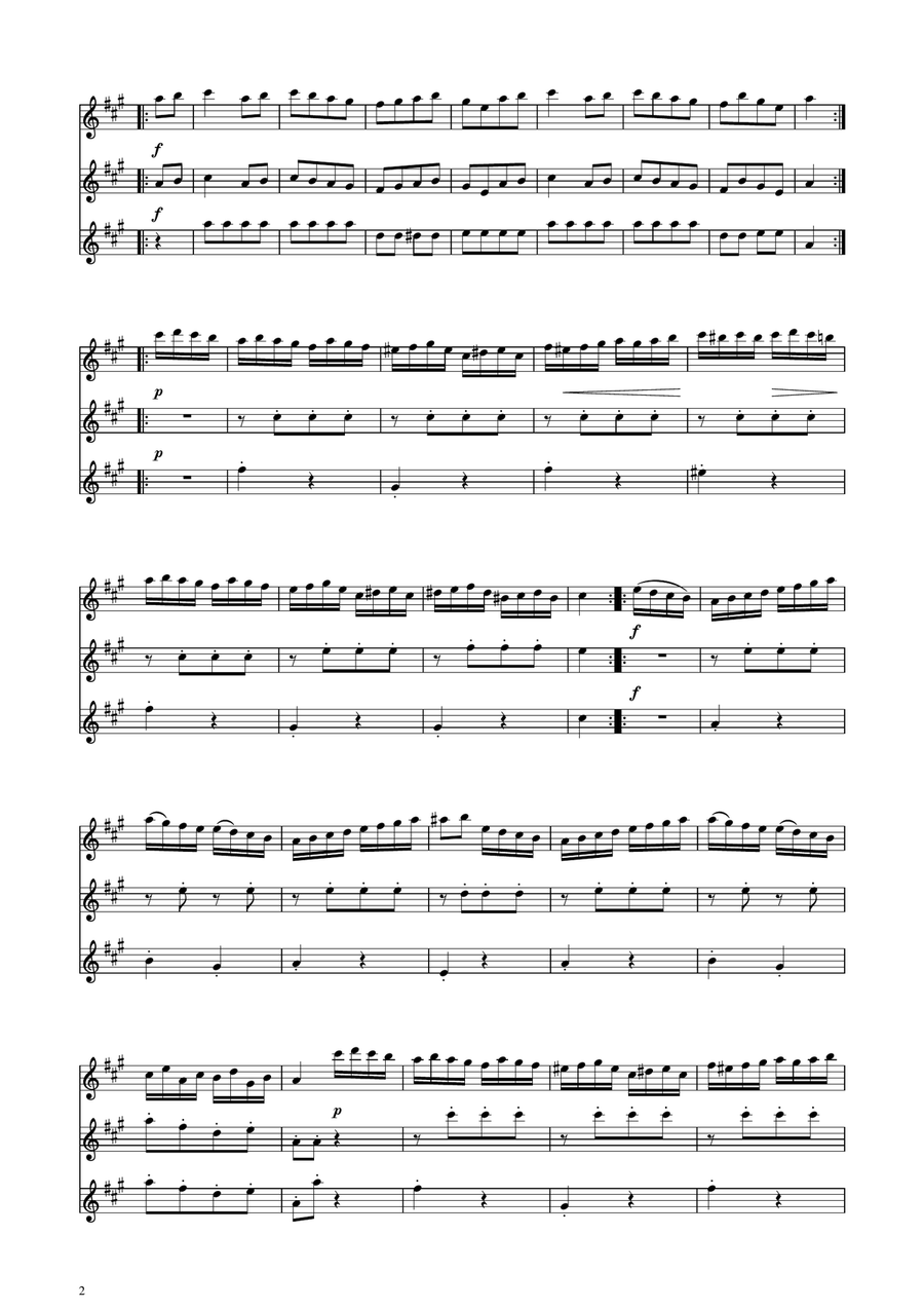 Turkish March - Flute Trio Flute Trio scores gallery preview page 2