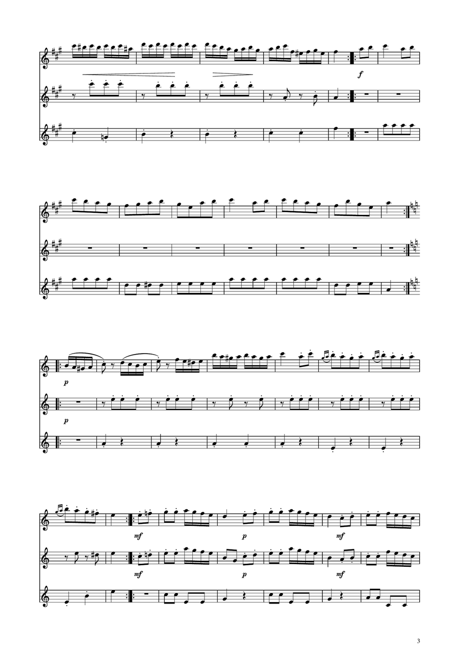 Turkish March - Flute Trio Flute Trio scores gallery preview page 3