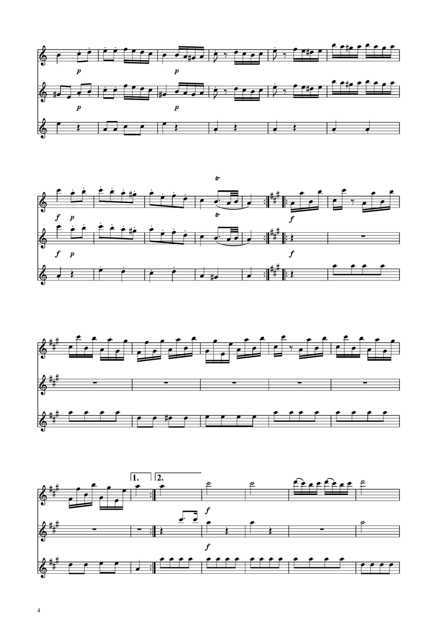 Turkish March - Flute Trio Flute Trio scores gallery preview page 4