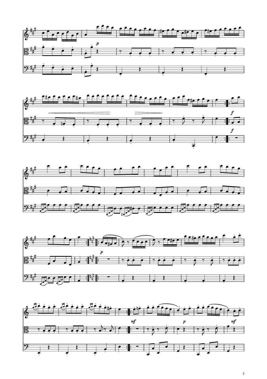 Turkish March - String Trio String Trio scores gallery preview page 3