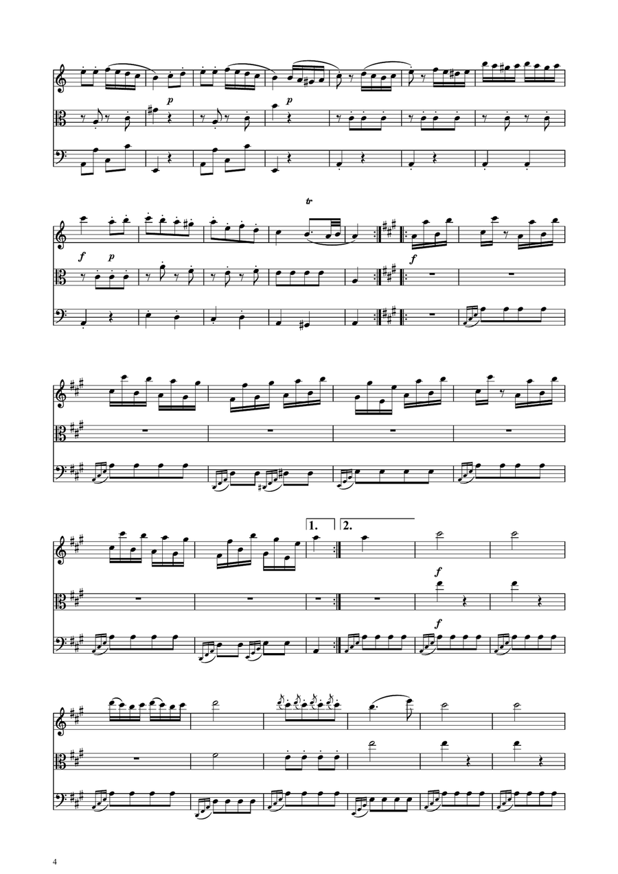 Turkish March - String Trio String Trio scores gallery preview page 4