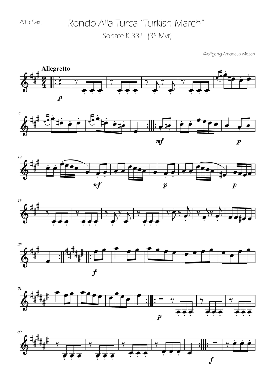 Turkish March - Sax Trio SAT SAT scores gallery preview page 5