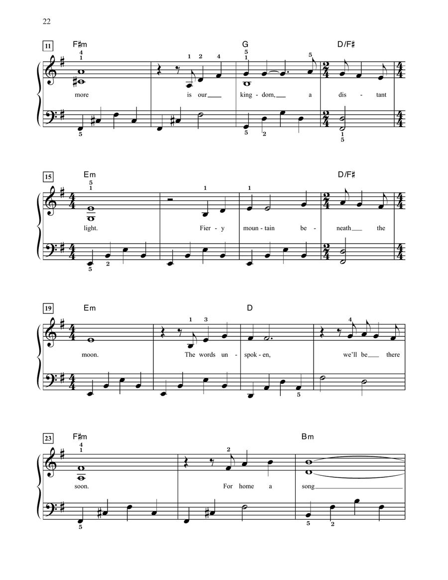 Song Of The Lonely Mountain (from The Hobbit: An Unexpected Journey) Easy Piano scores gallery preview page 2
