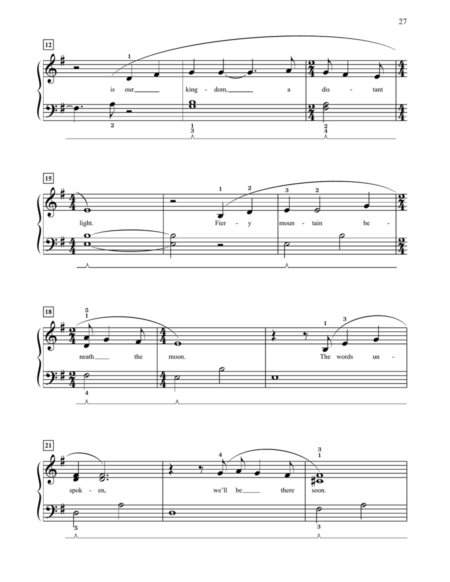 Song Of The Lonely Mountain (from The Hobbit: An Unexpected Journey) Easy Piano scores gallery preview page 2