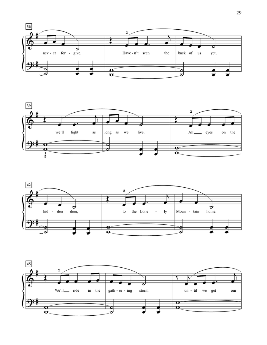 Song Of The Lonely Mountain (from The Hobbit: An Unexpected Journey) Easy Piano scores gallery preview page 4