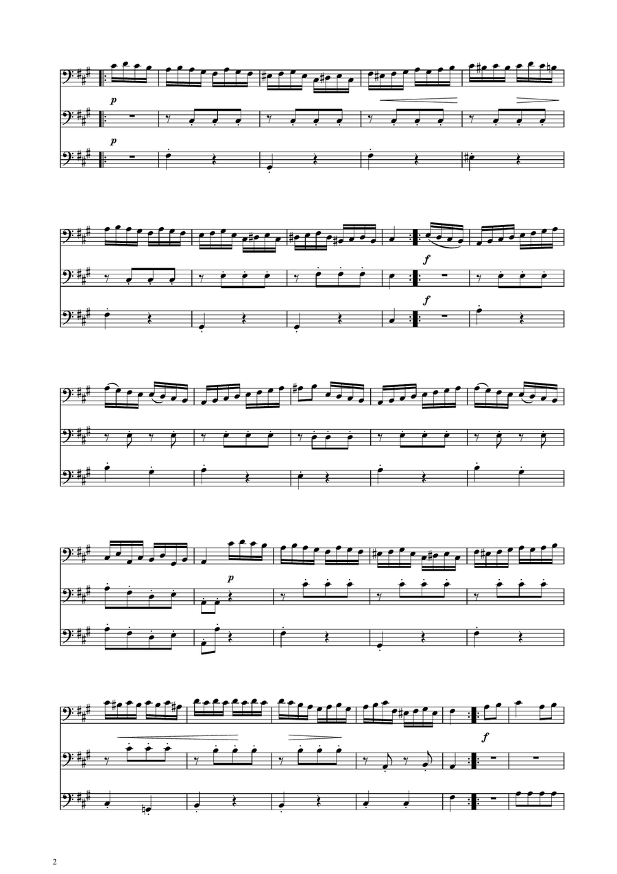 Turkish March - Cello Trio String Trio scores gallery preview page 2