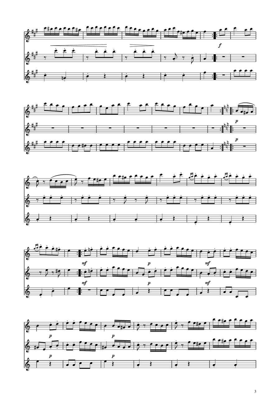 Turkish March - Violin Trio String Trio scores gallery preview page 3