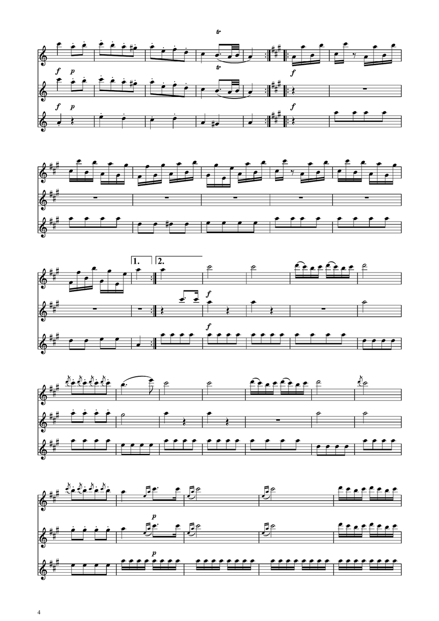 Turkish March - Violin Trio String Trio scores gallery preview page 4