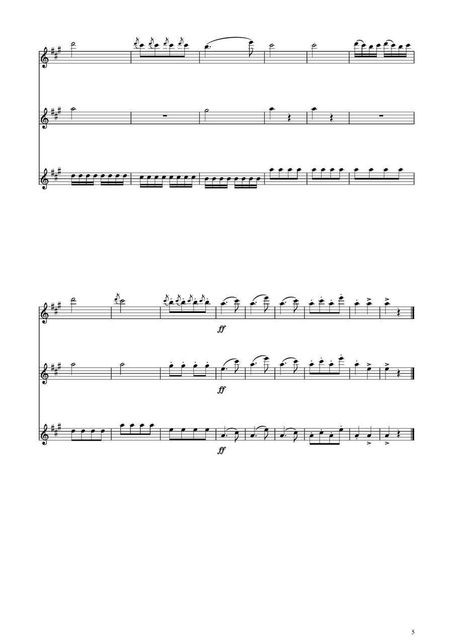 Turkish March - Violin Trio String Trio scores gallery preview page 5