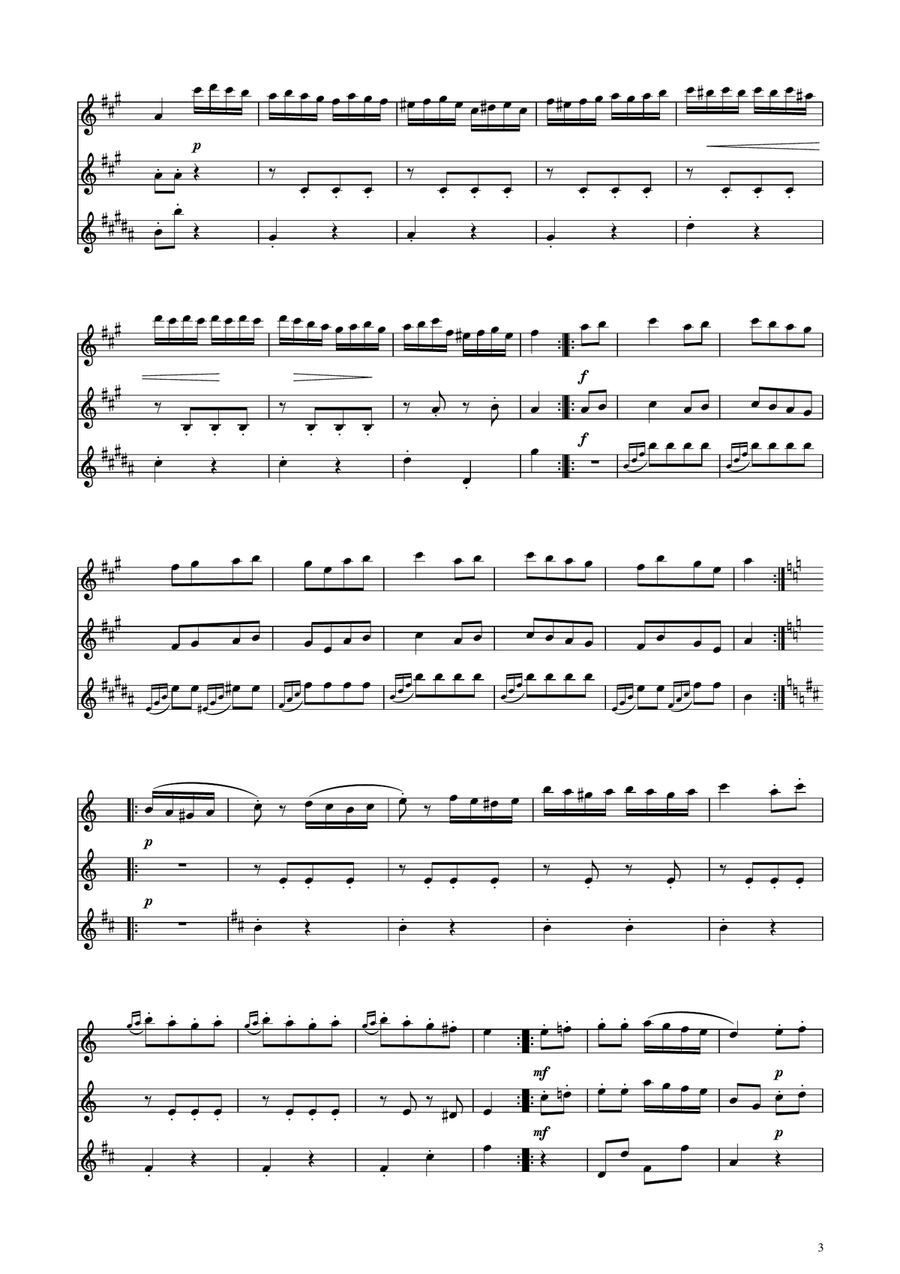 Turkish March - Woodwind Trio Woodwind Trio scores gallery preview page 3