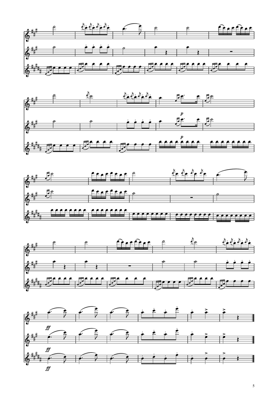 Turkish March - Woodwind Trio Woodwind Trio scores gallery preview page 5