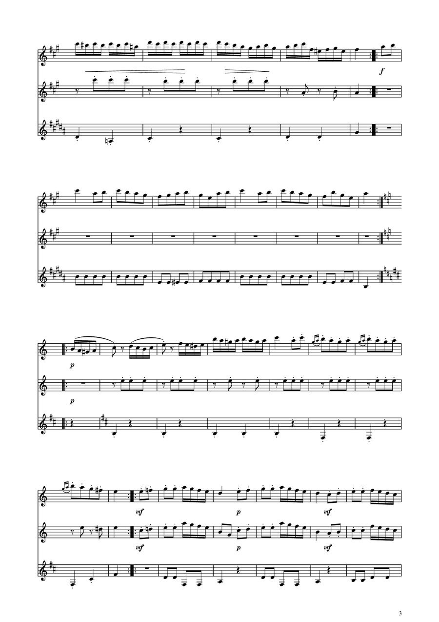 Turkish March - Woodwind Trio Woodwind Trio scores gallery preview page 3