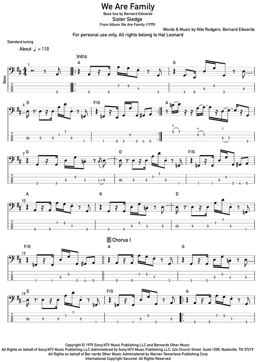 We Are Family Acoustic Guitar scores gallery preview page 1
