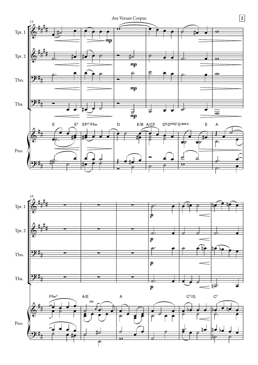 Ave Verum Corpus Small Ensemble scores gallery preview page 2