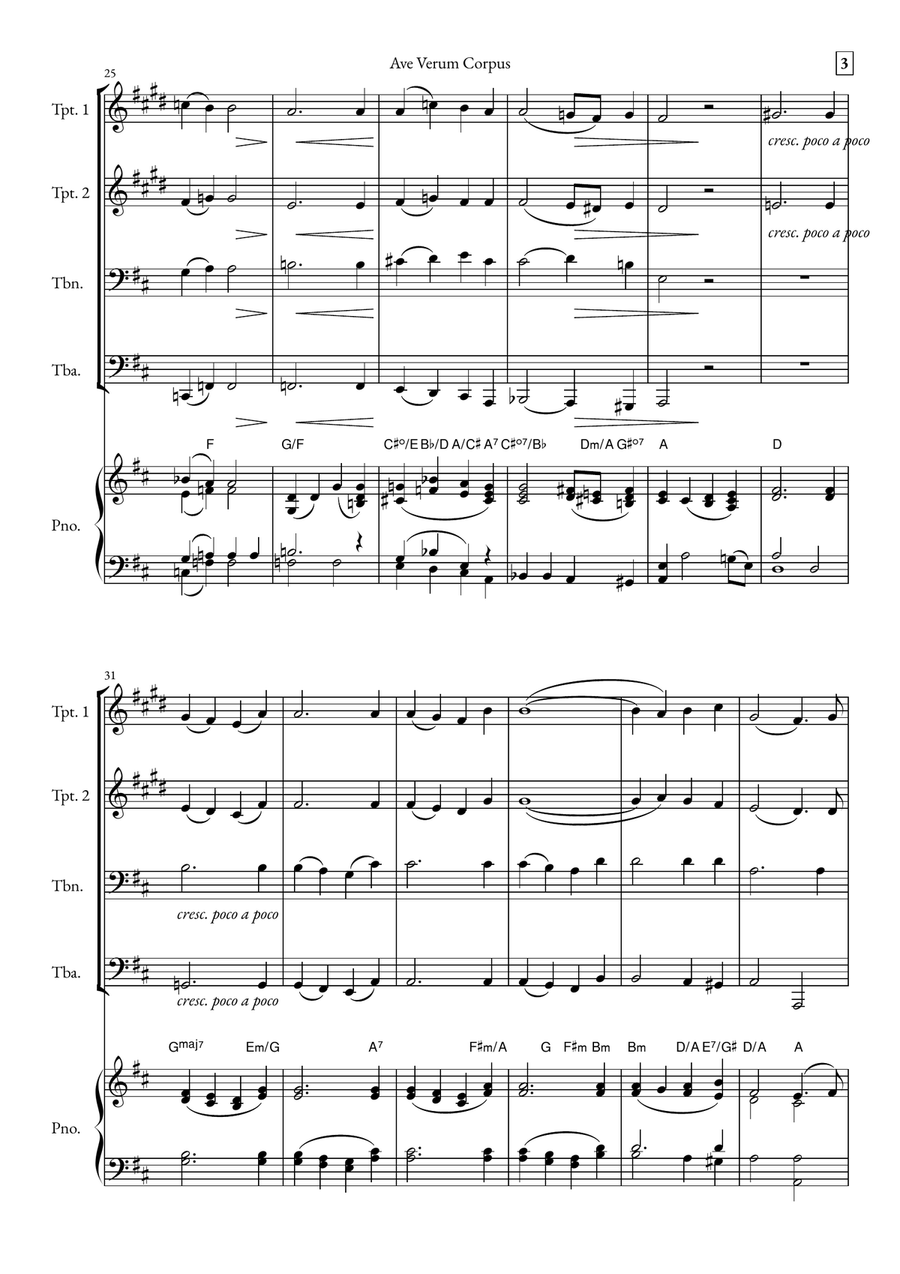 Ave Verum Corpus Small Ensemble scores gallery preview page 3