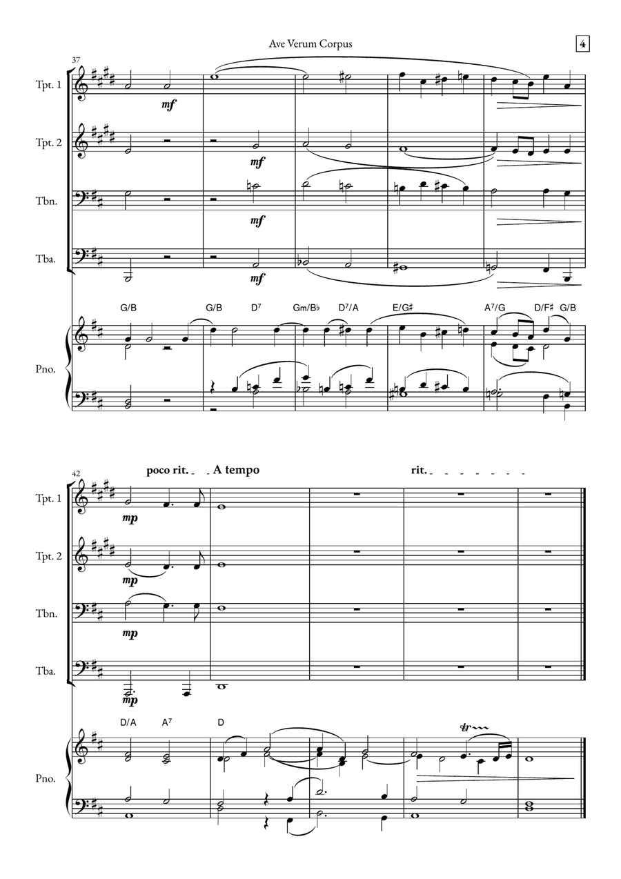 Ave Verum Corpus Small Ensemble scores gallery preview page 4