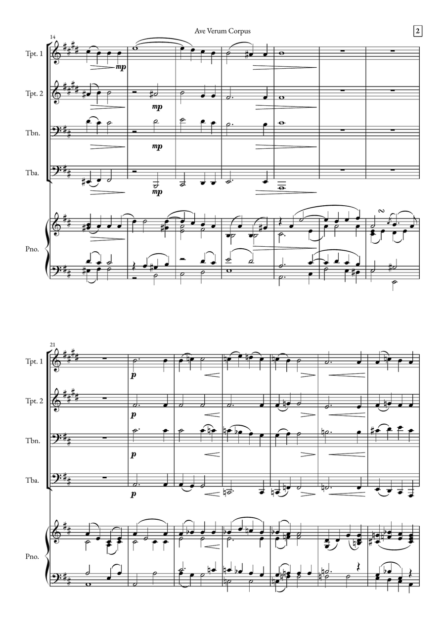 Ave Verum Corpus Small Ensemble scores gallery preview page 2