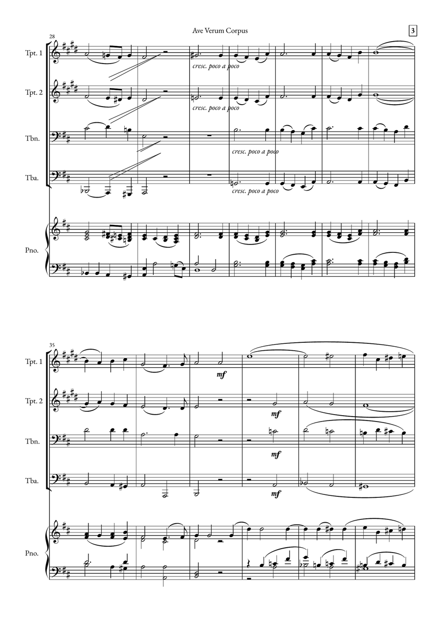 Ave Verum Corpus Small Ensemble scores gallery preview page 3